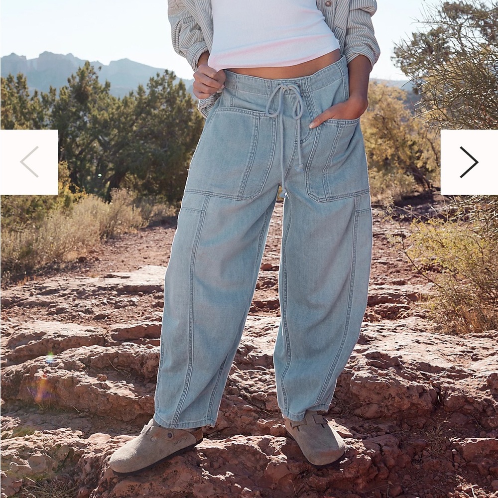 We The Free Puddle Silverton Barrel Jeans - Size Medium, color Flutter
